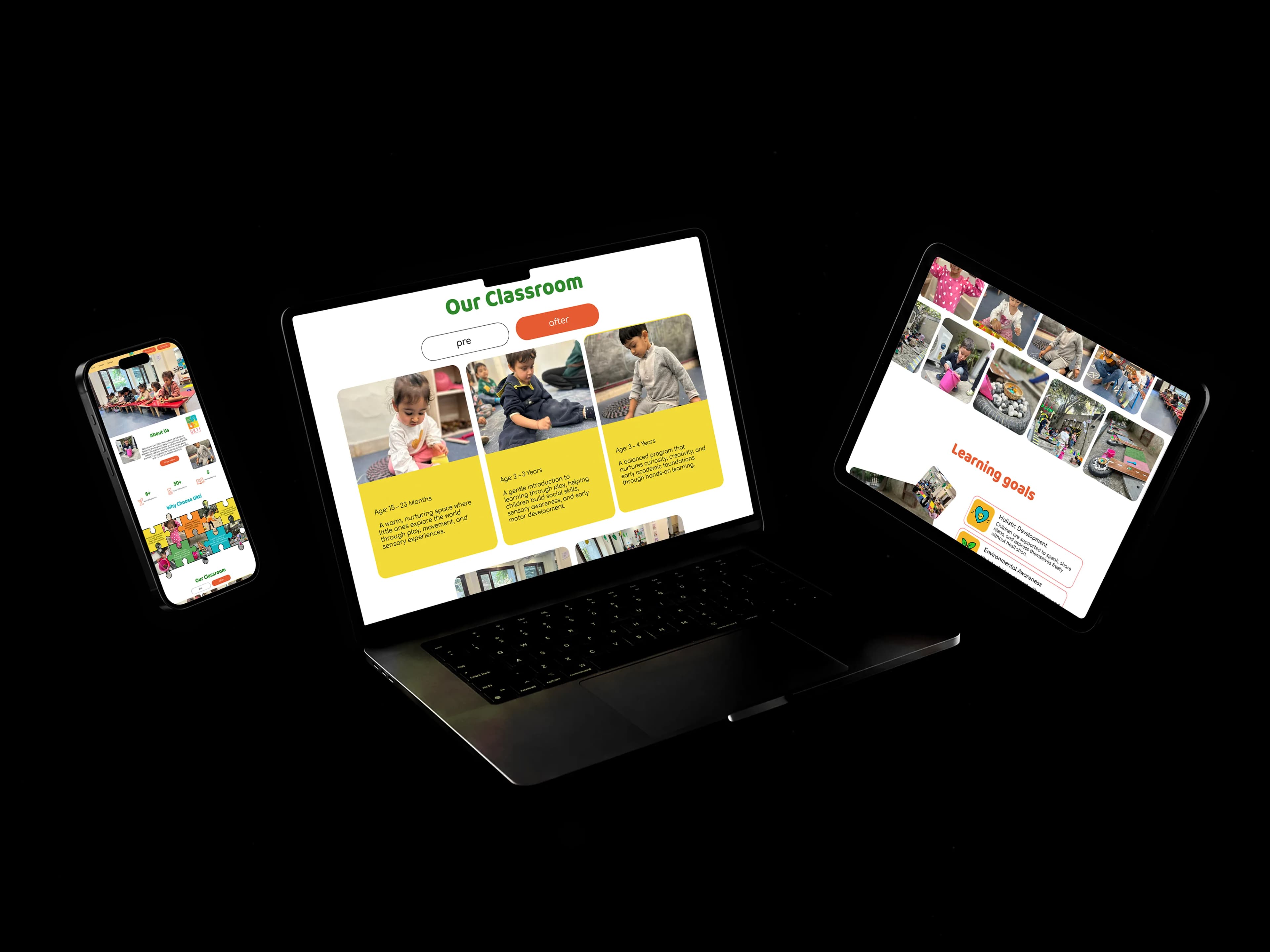 Ukti site across phone, tablet and desktop